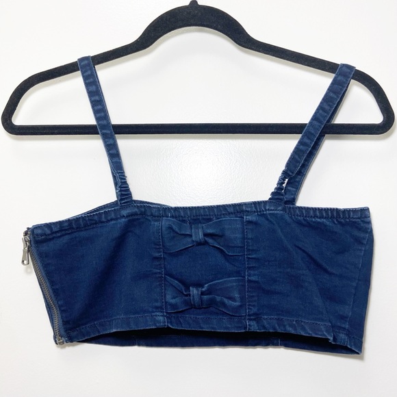 Forever 21 Denim Cami Cropped Bralette Tank M - Picture 3 of 8